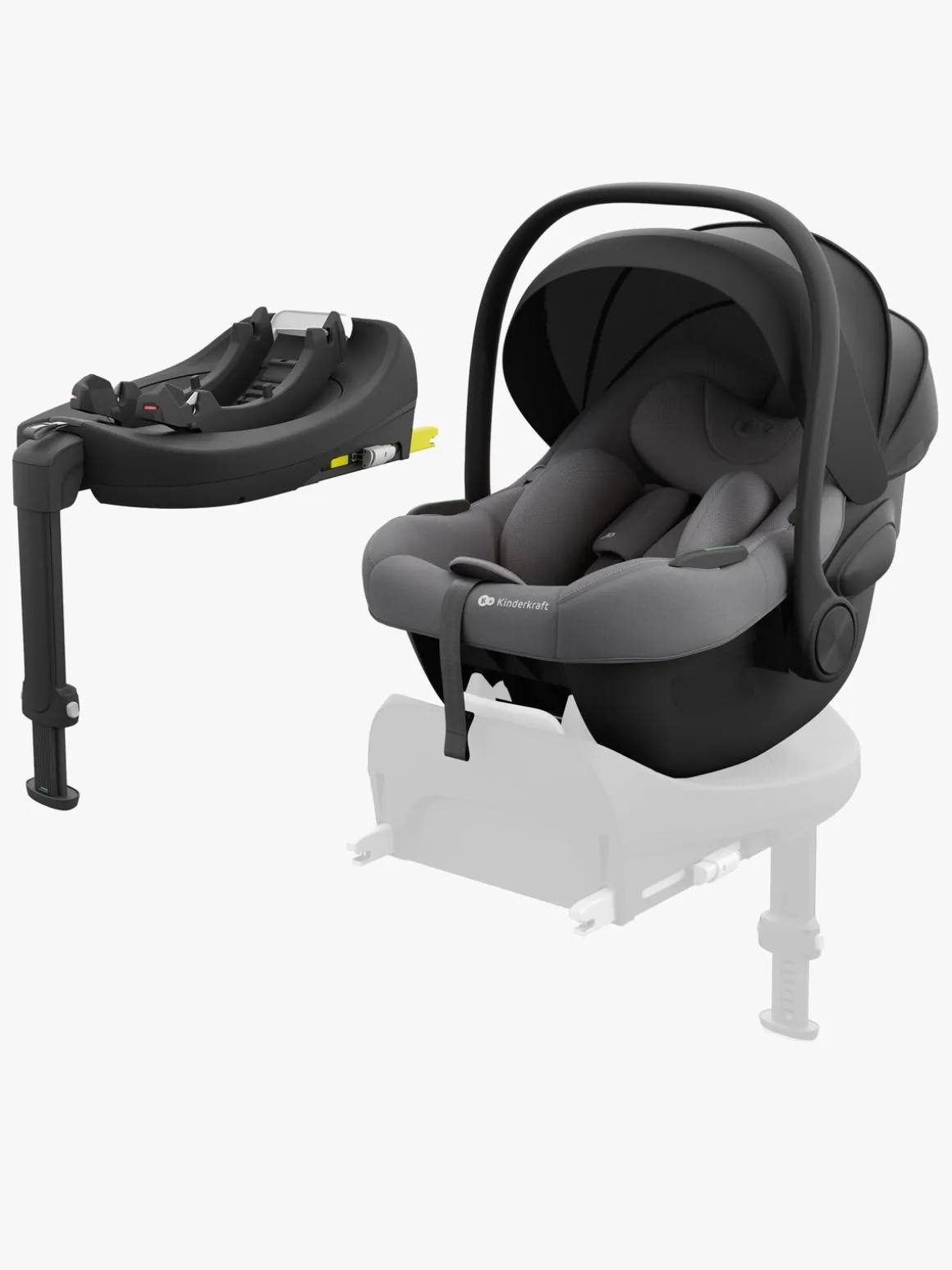 Kinderkraft I-LITE Autostol Baby inkl. Base, Cool Grey
