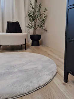 KMCarpets Dream Rund Gulvtæppe 80, Grå