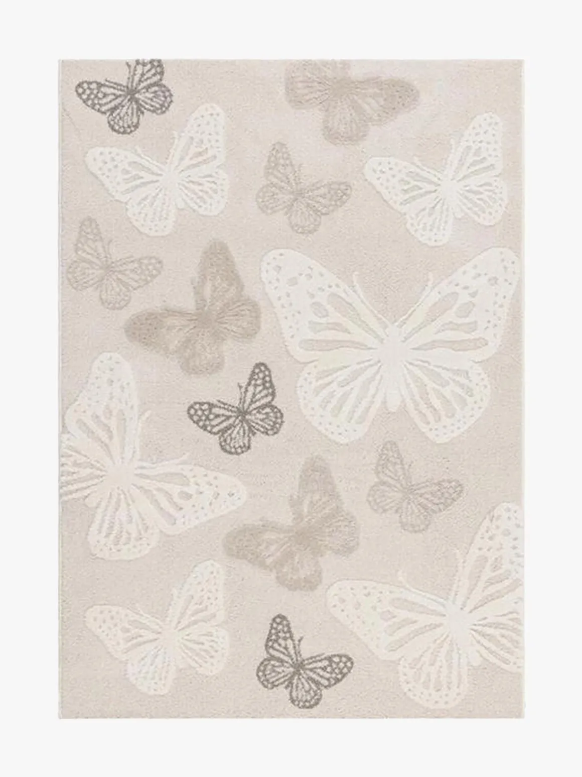 KMCarpets Gulvtæppe Sommerfugl 120x170, Creme