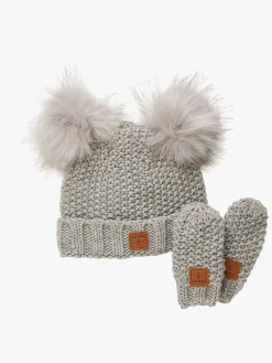 Kombi Adorable Hue og Vanter, Light Heather Gray