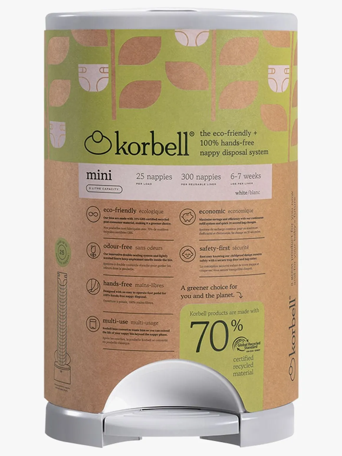 Korbell Mini Blespand, Hvid