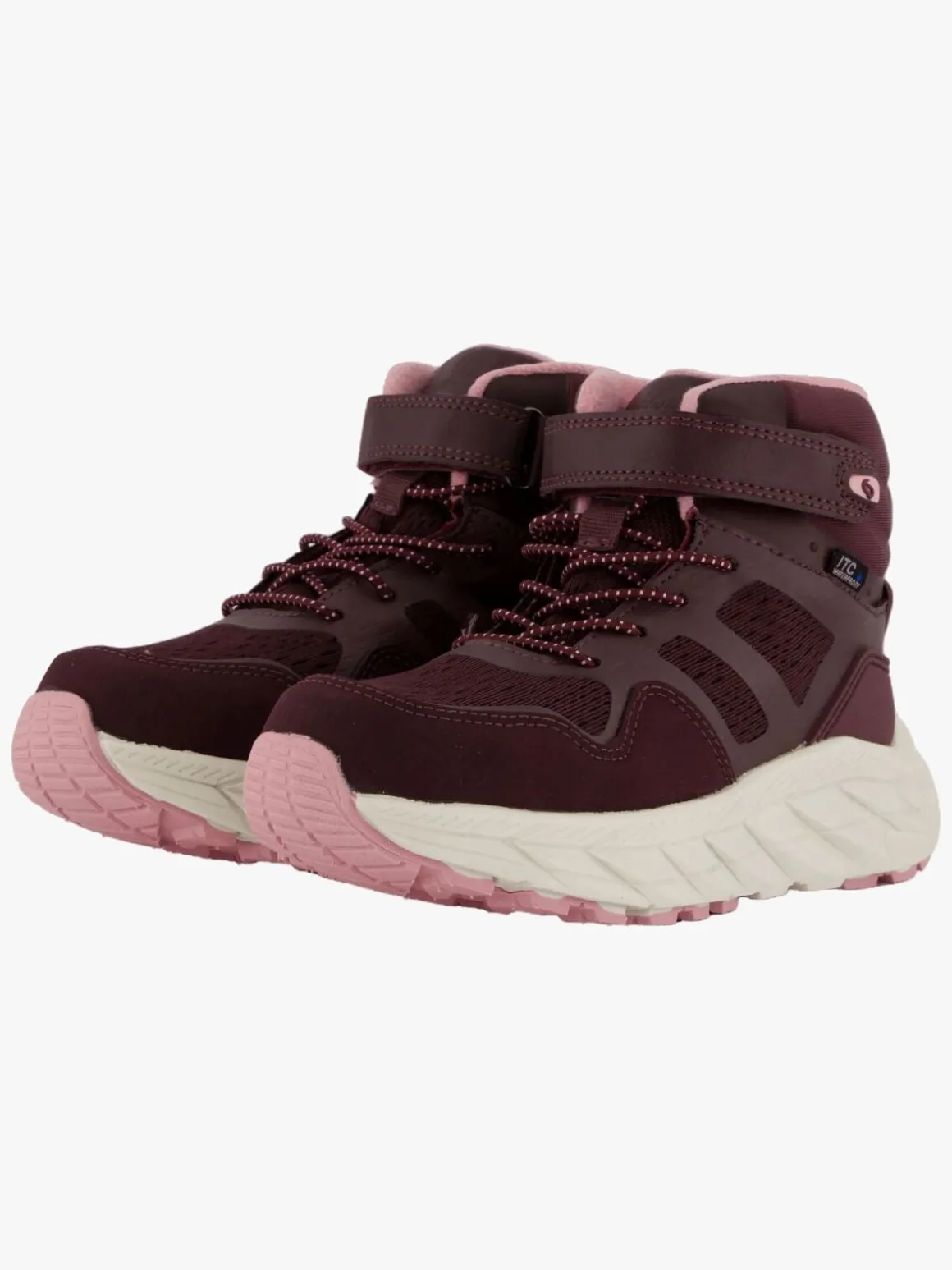 Leaf Karlstad WP Fleece-forede Sneakers, Burgundy