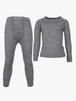 Lindberg Rib Merino Skiundertøj Merinould, Grey Melange