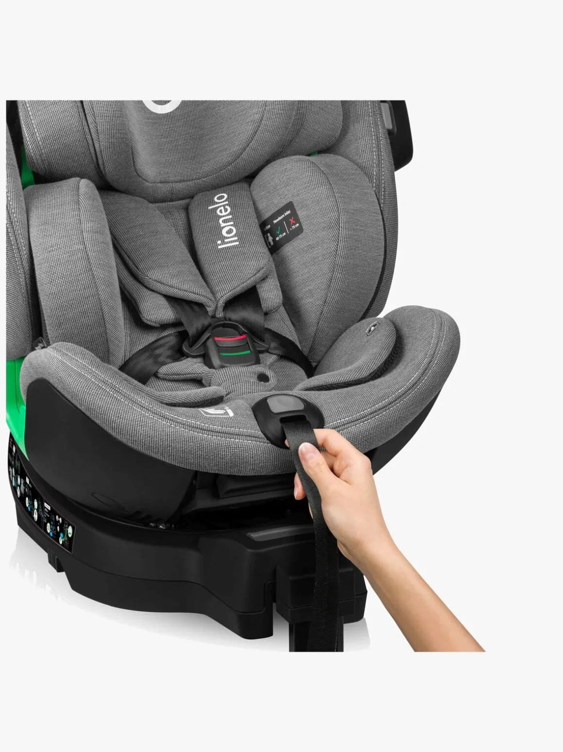 Lionelo Harmony i-Size Autostol, Grey Concrete Bamboo