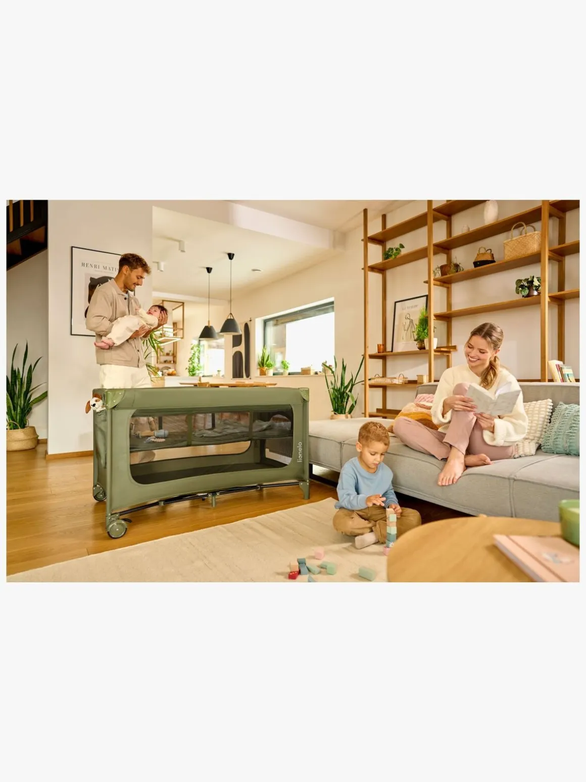 Lionelo JASMIN EASY FOLD Weekendseng, Green Olive