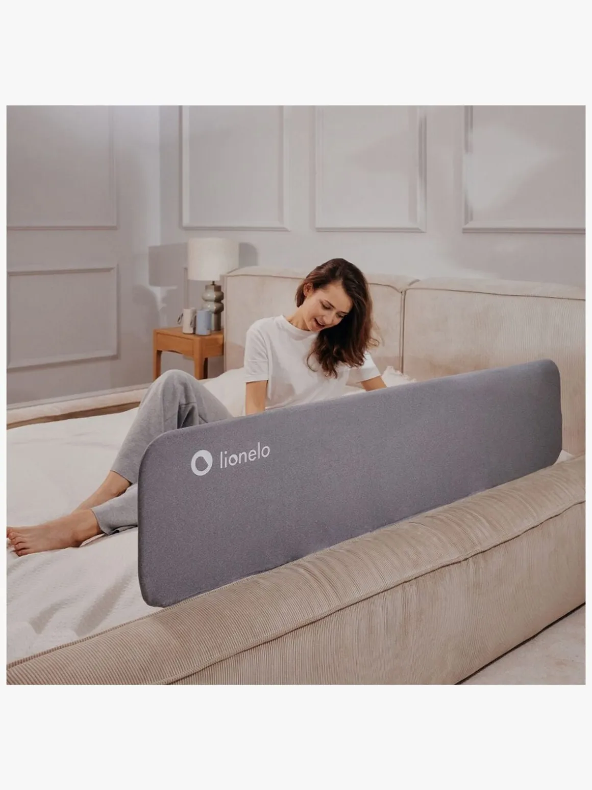 Lionelo Lora XL Sengehest, Grey Stone