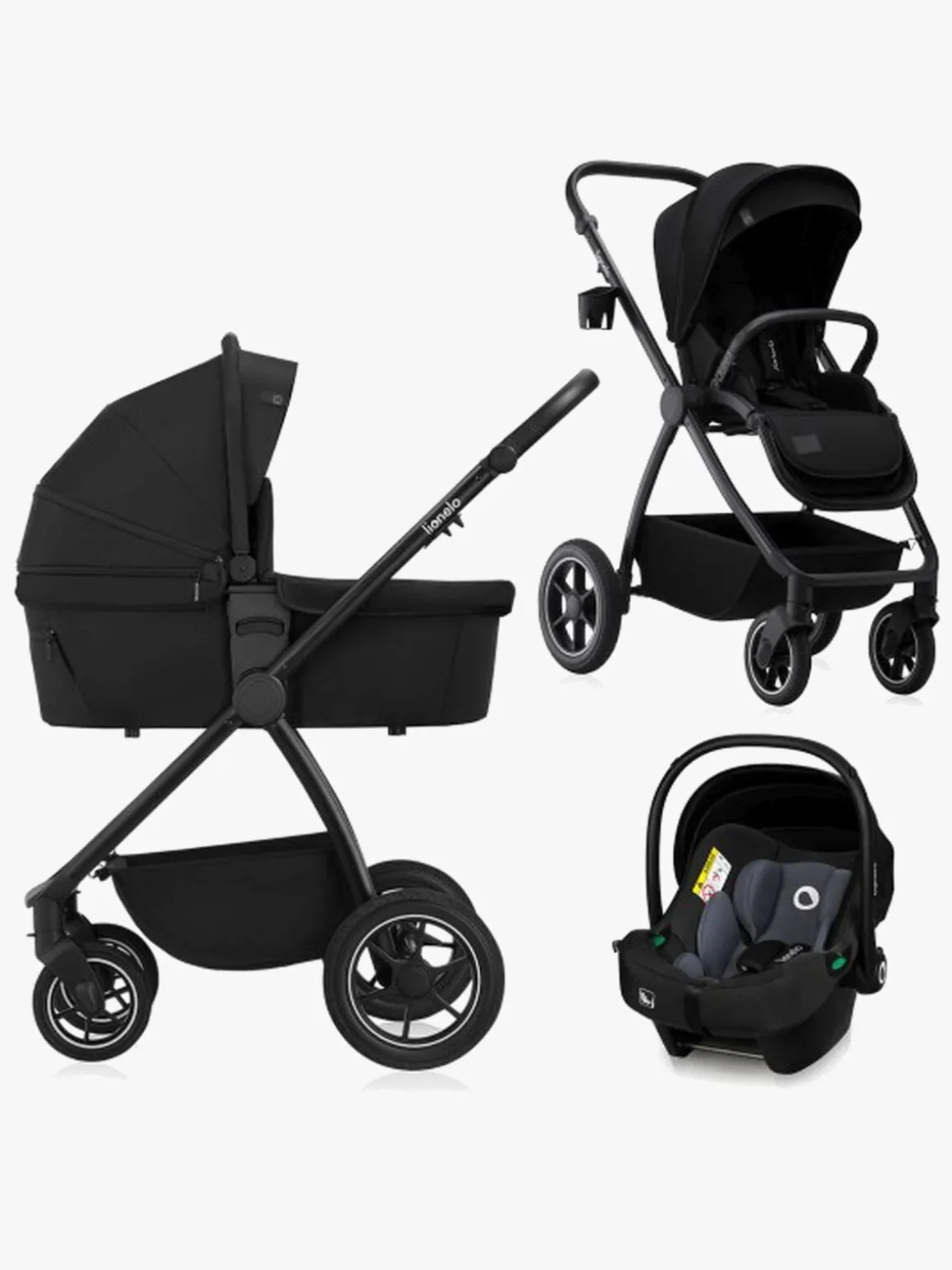 Lionelo Meril 3-in-1 Kombivogn, Black Onyx