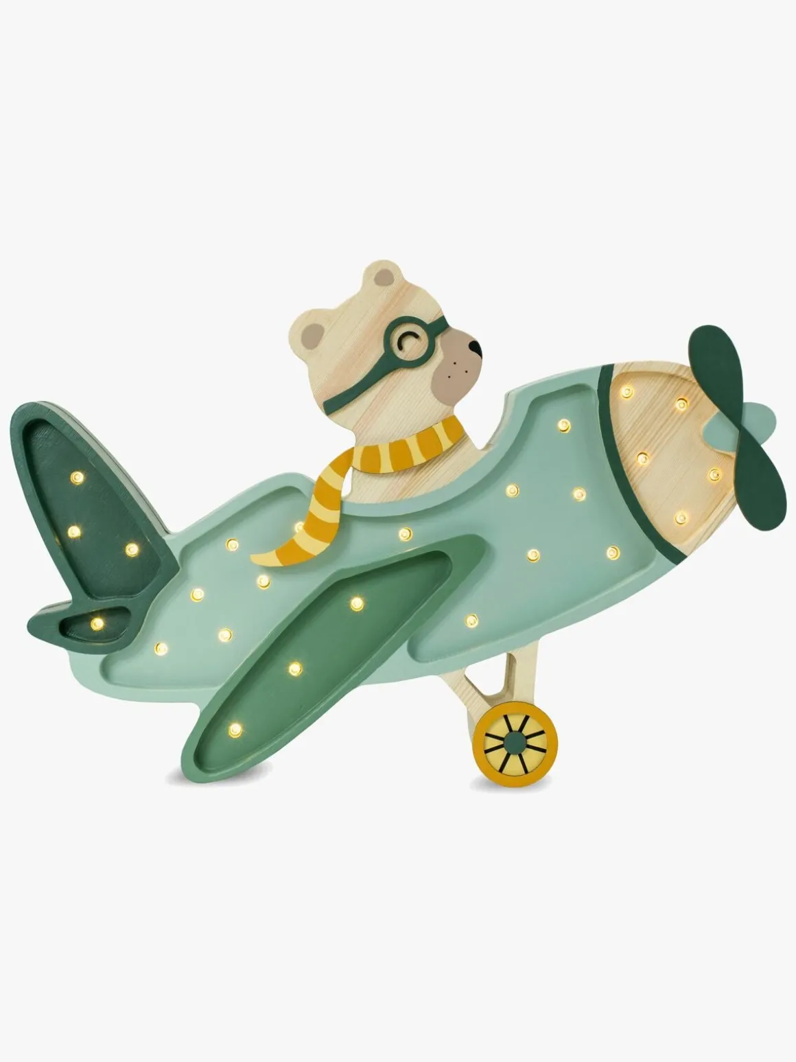 Little Lights Lampe Flyvemaskine Bjørn, Khaki