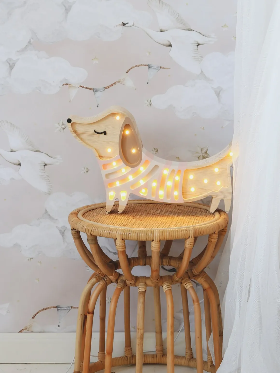 Little Lights Lampe Hundehvalp, Strawberry Cream