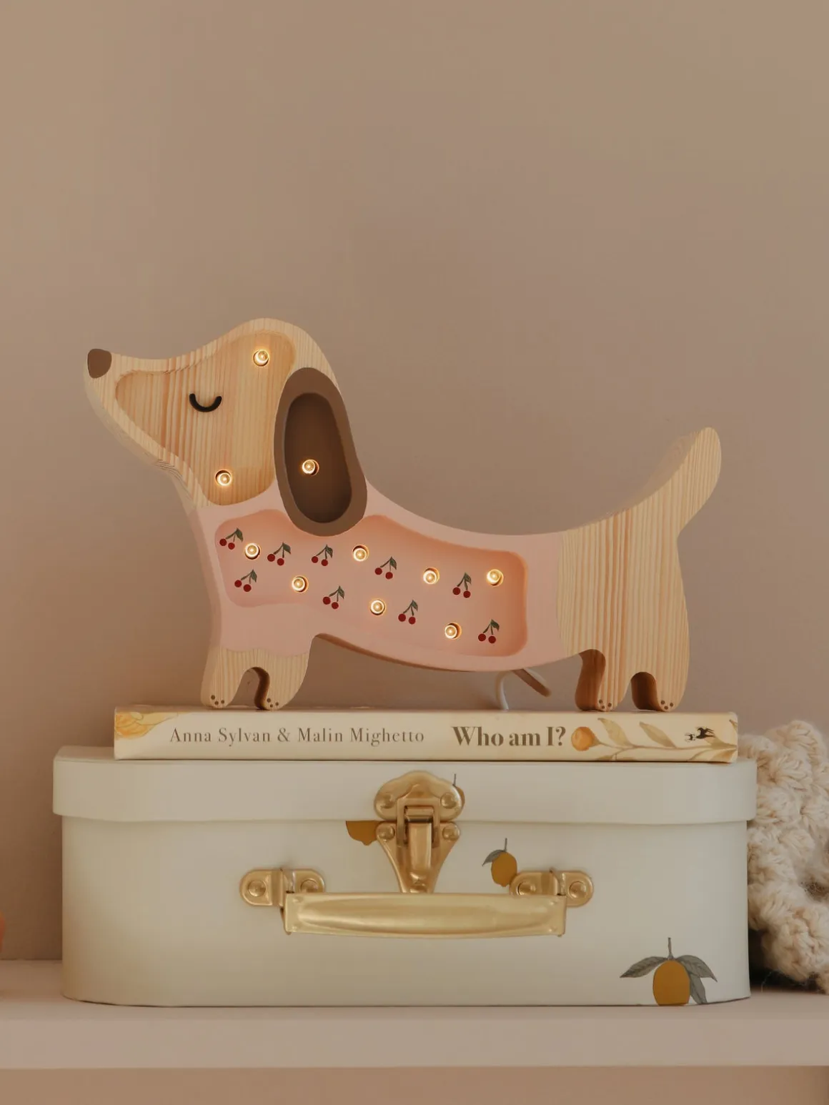 Little Lights Lampe Hundehvalp, Pink