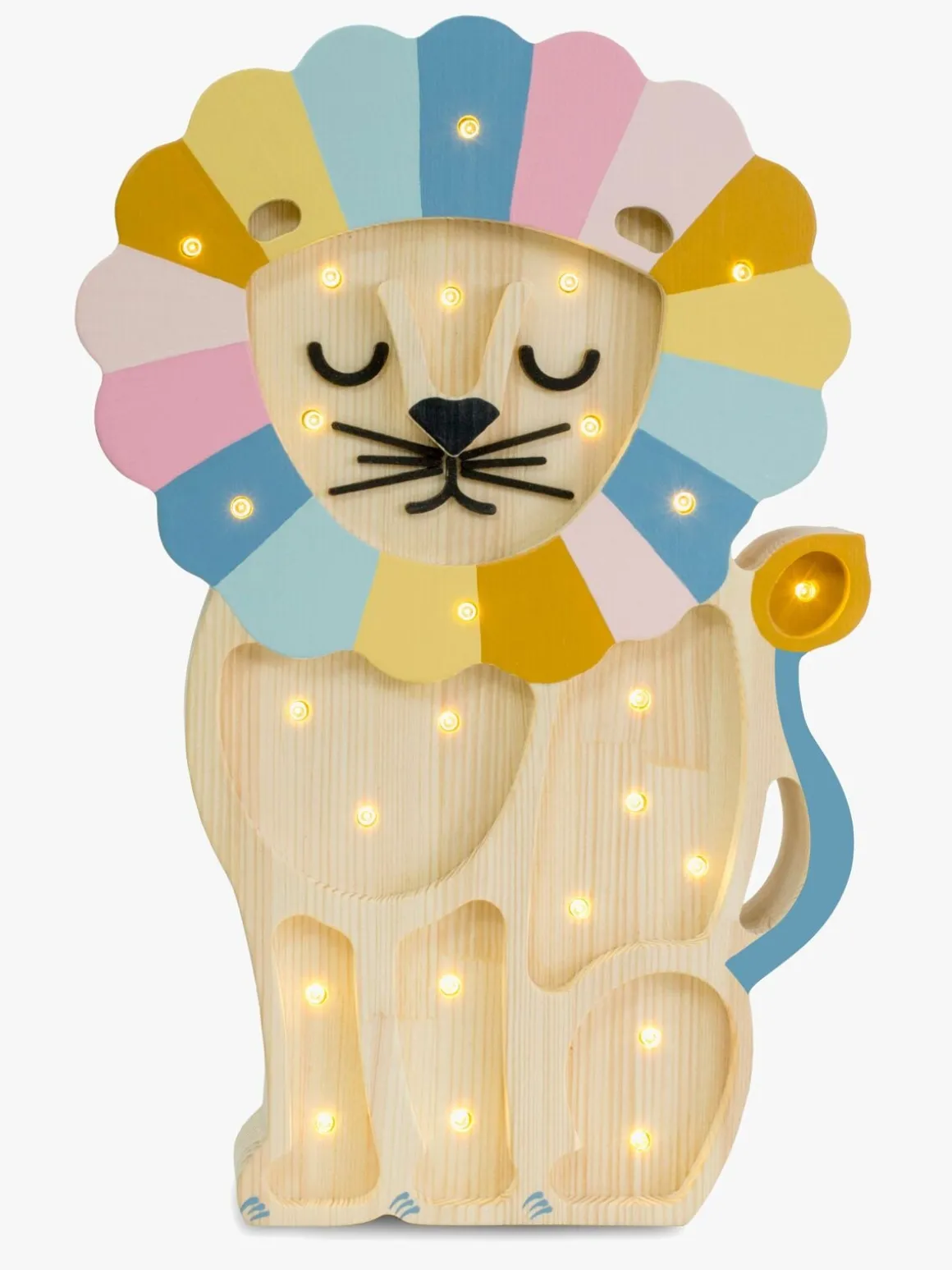 Little Lights Lampe Løve, Retro Rainbow