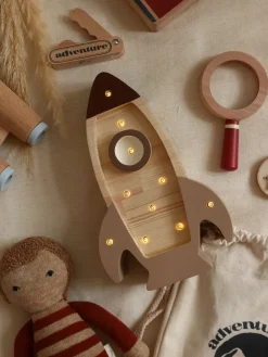 Little Lights Mini Lampe Rumraket, Cappucino