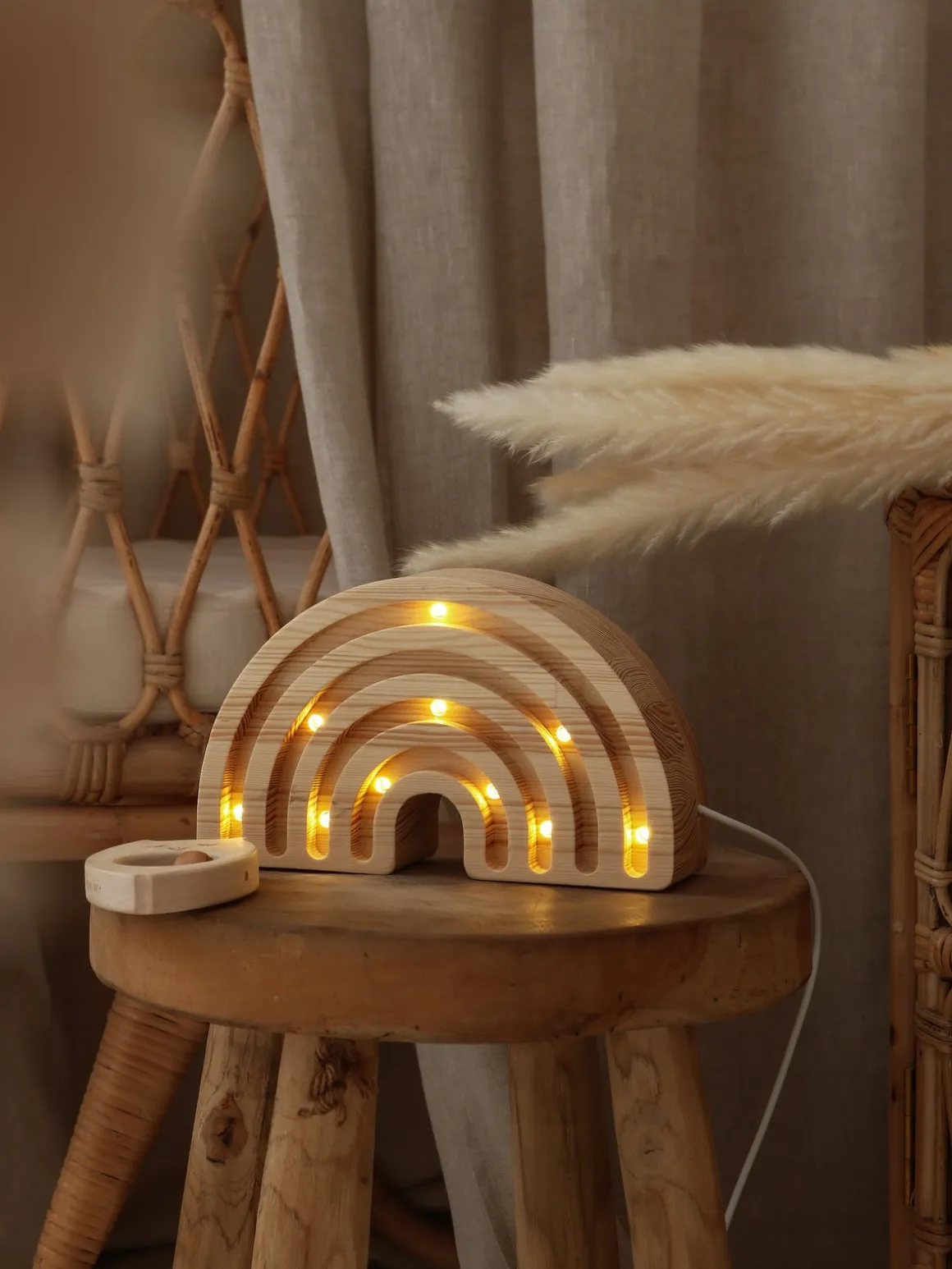 Little Lights Mini Lampe Regnbue, Wood