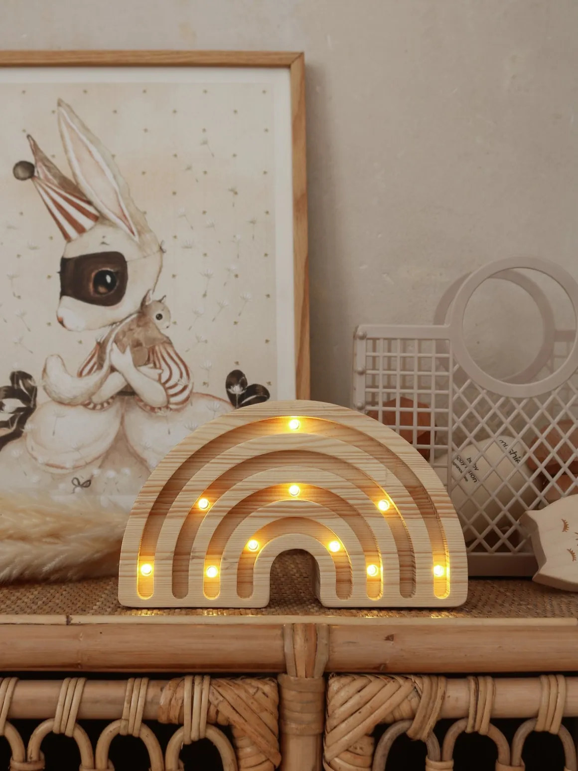 Little Lights Mini Lampe Regnbue, Wood