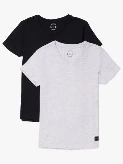 Luca & Lola Desiderio T-Shirt 2-pak, Anthracite/Grey Melange