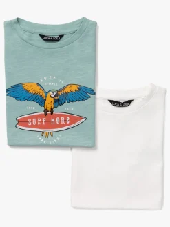 Luca & Lola Riccione T-Shirt 2-pak, Green/White