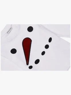 Luca & Lola Top Baby Snowman, White