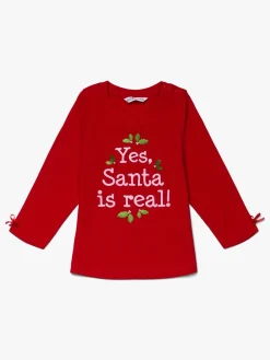 Luca & Lola Top Santa Is Real, Red