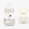 MAM Air Naturgummi Sutter 0-6m & Easy Start Sutteflaske Anti-kolik 160 ml, Neutral