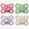 MAM Original Naturgummi Sutter 0-6m 4-pak, Pink/Neutral