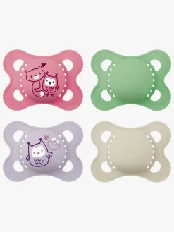 MAM Original Naturgummi Sutter 0-6m 4-pak, Pink/Neutral