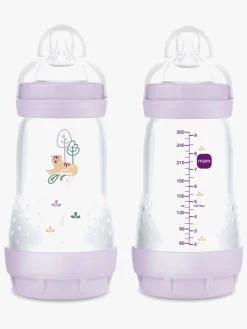 MAM Original Night Silikone Sutter 2-pak & Easy Start Sutteflaske Anti-kolik 260 ml, Pink