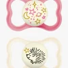 MAM Supreme Night Silikone Sutter 6-16m 2-pak, Pink/Neutral