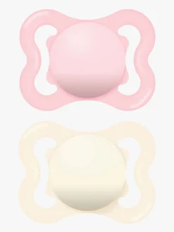 MAM Supreme Silikone Sutter 0-6m 2-pak, Pink/Neutral