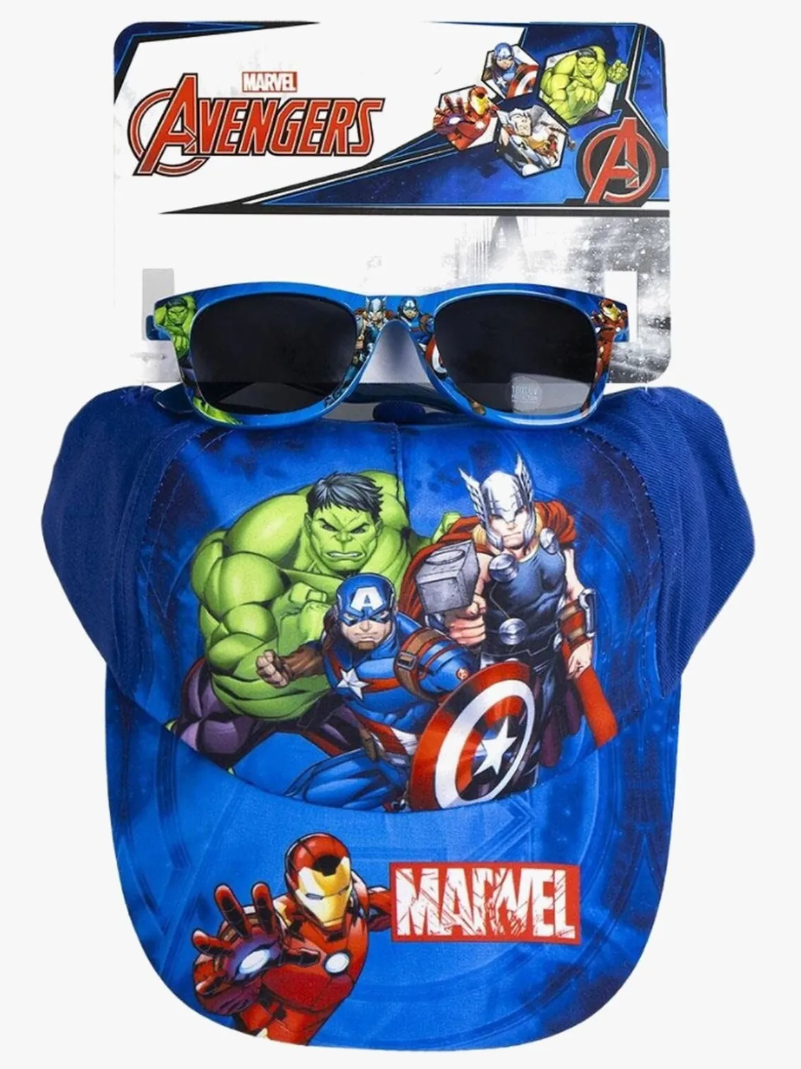 Marvel Avengers Kasket & Solbriller, Blå