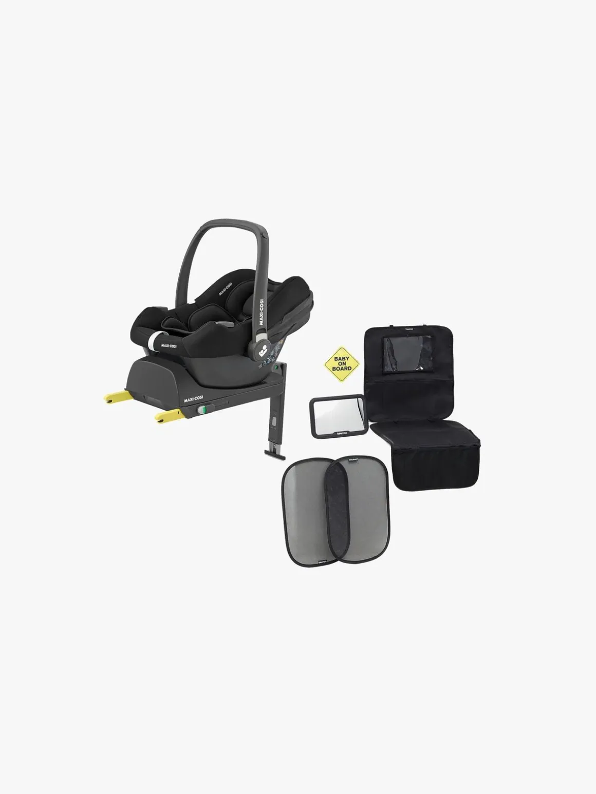 Maxi-Cosi CabrioFix i-Size Autostol Baby inkl. Base & Beemoo Tilbehørspakke, Black