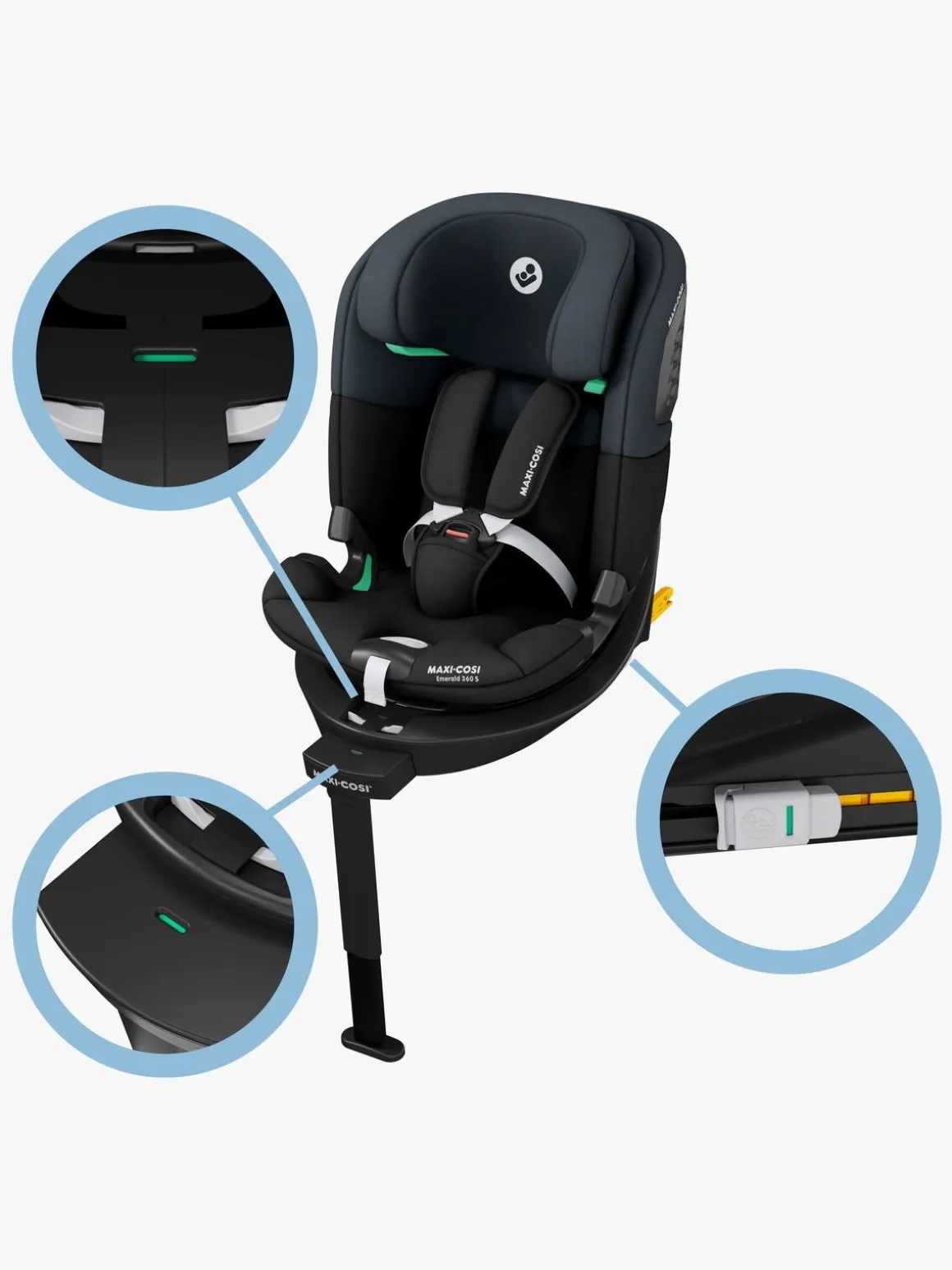 Maxi-Cosi Emerald 360 S Autostol, Tonal Black