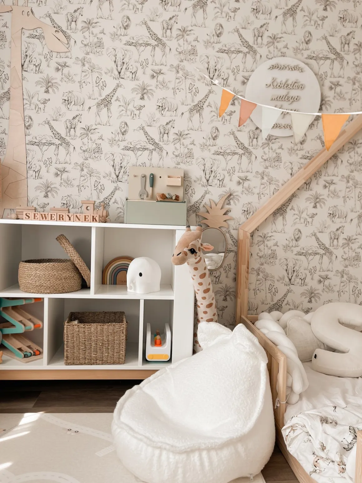 Meowbaby Boucle Sækkestol Teddy, Hvid
