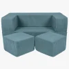 Meowbaby Play Aesthetic Cube  Bygbar Sofa, Turkis