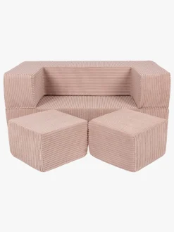 Meowbaby Play Aesthetic Cube  Bygbar Sofa, Pudderrosa