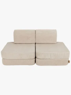 Meowbaby Play Pocket Bygbar Sofa Basic Slimcord 120x60, Ecru