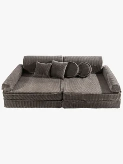 Meowbaby Play Premium Bygbar Sofa Kraftig Fløjl 80x50, Brun