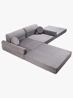 Meowbaby Play Premium Slimcord  Bygbar Sofa, Grå