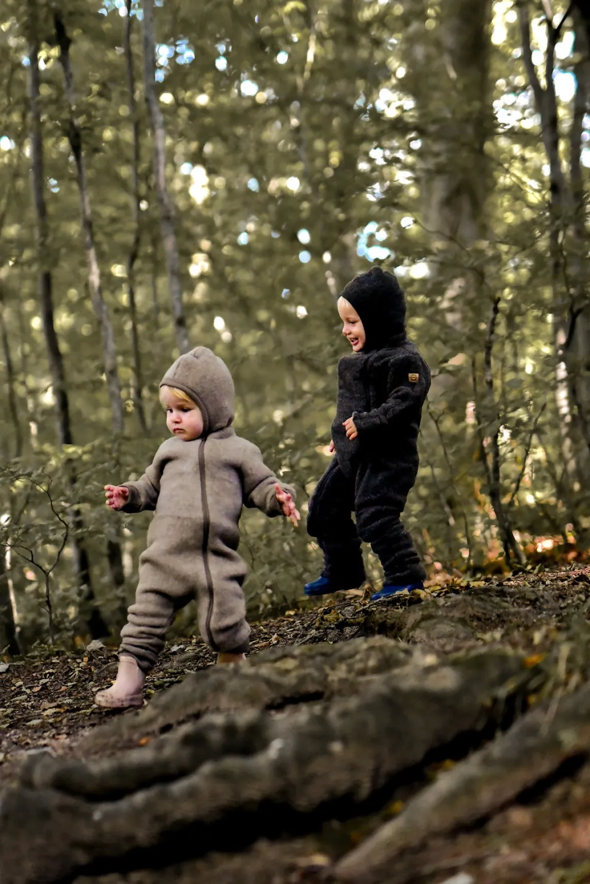 Mikk-Line Ulddragt Merino, Dark Brown Melange