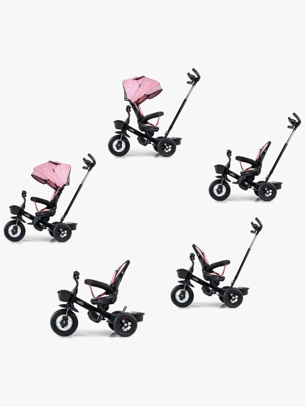 Milly Mally Movi 5-i-1 Trehjulet Cykel, Sort/Lyserød
