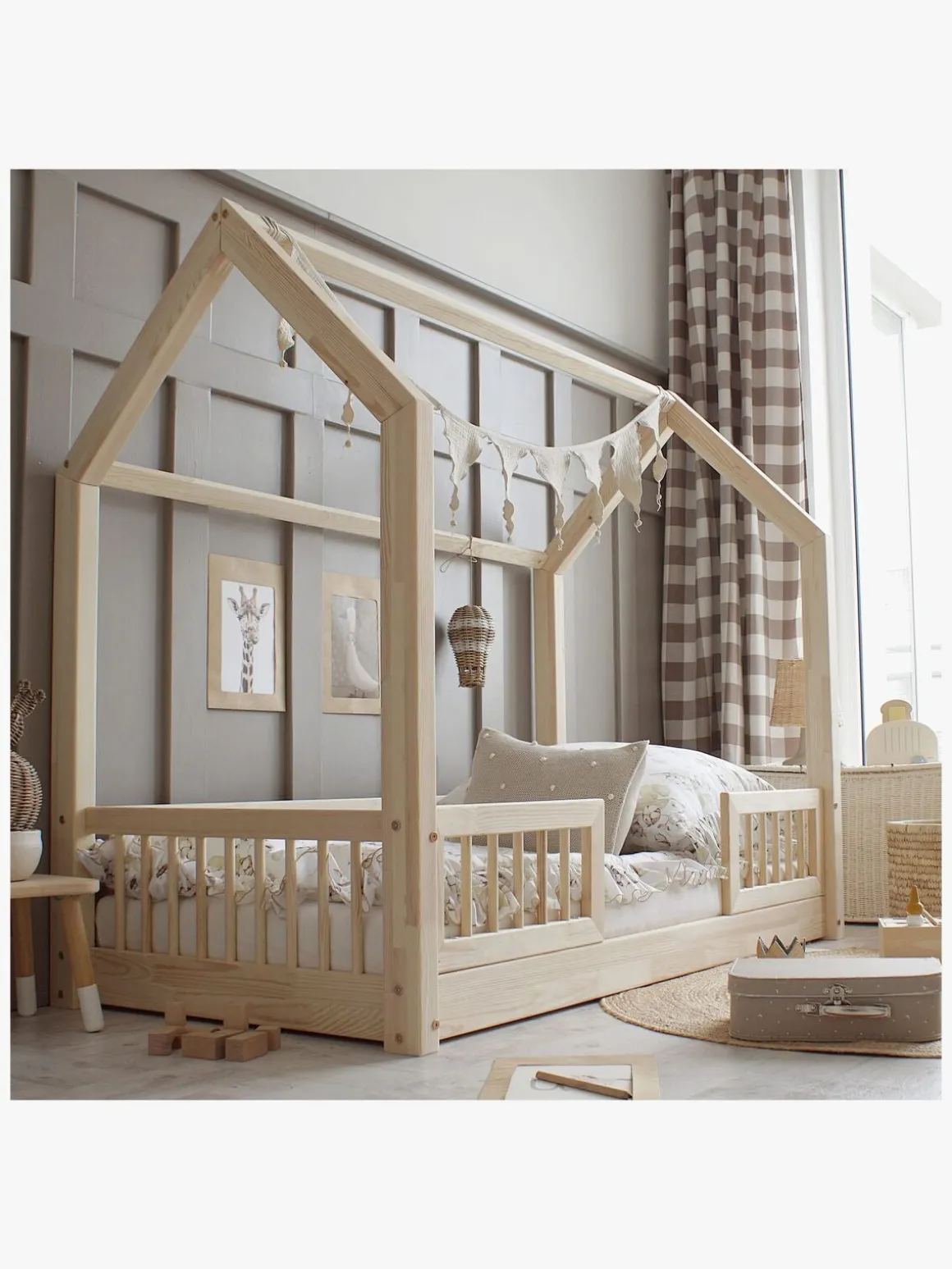 Minitude CARTER Junior-/Montessori-seng 80x160, Natur
