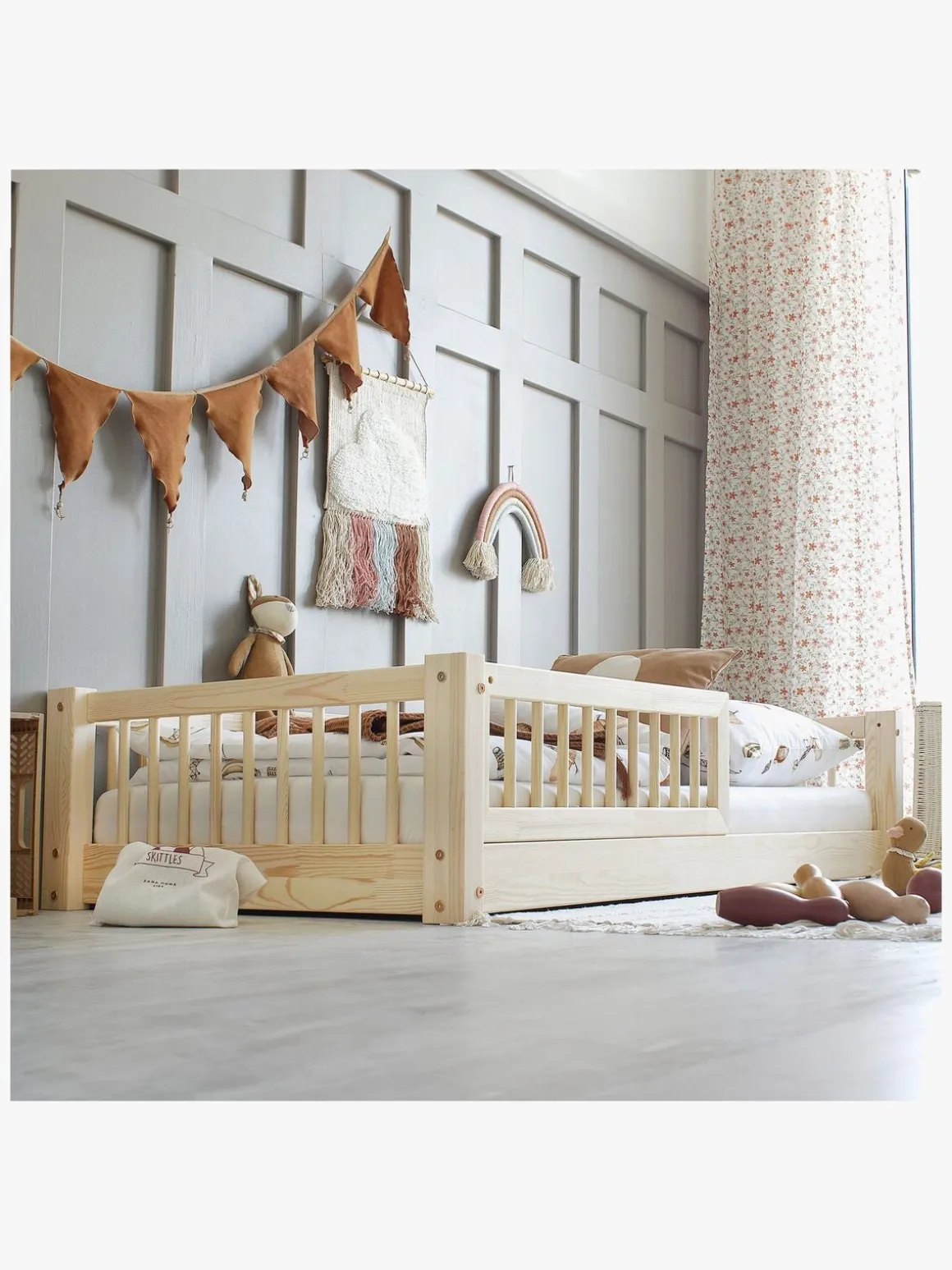 Minitude LEWIS Junior-/Montessori-seng 80x160, Natur