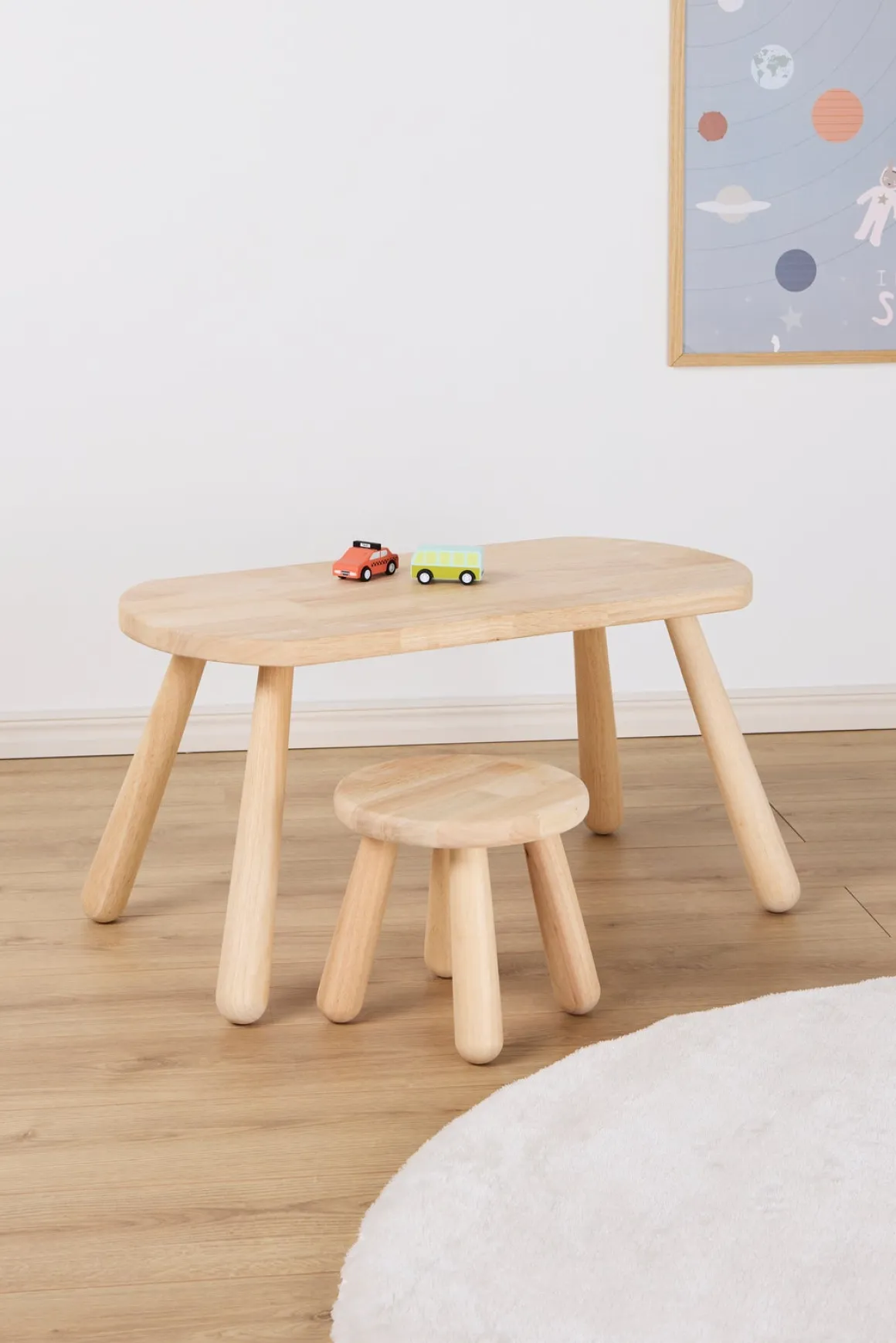Minitude Minitude Nordic Skrivebord med Rund Skammel, Natur