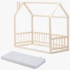 Minitude Nordic MASON Juniorseng, Natur med BabyMatex Softi Plus Madras 70x160 cm
