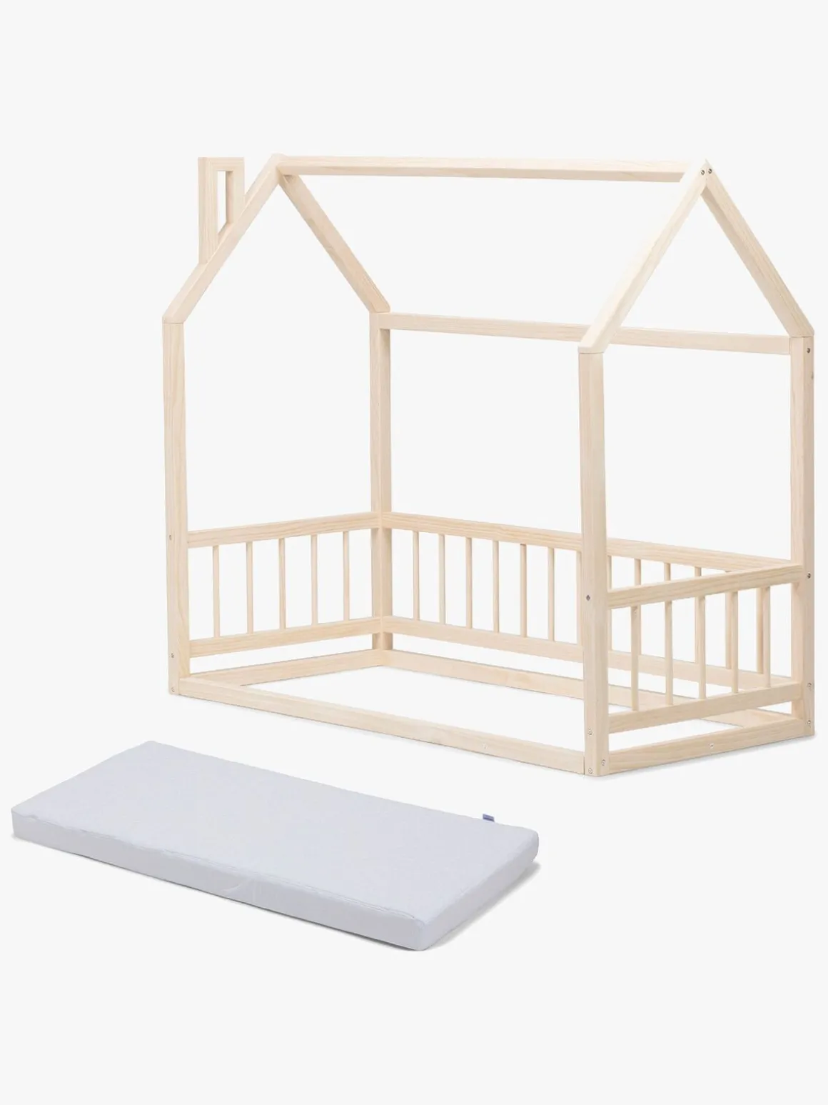 Minitude Nordic MASON Juniorseng, Natur med BabyMatex Softi Plus Madras 70x160 cm
