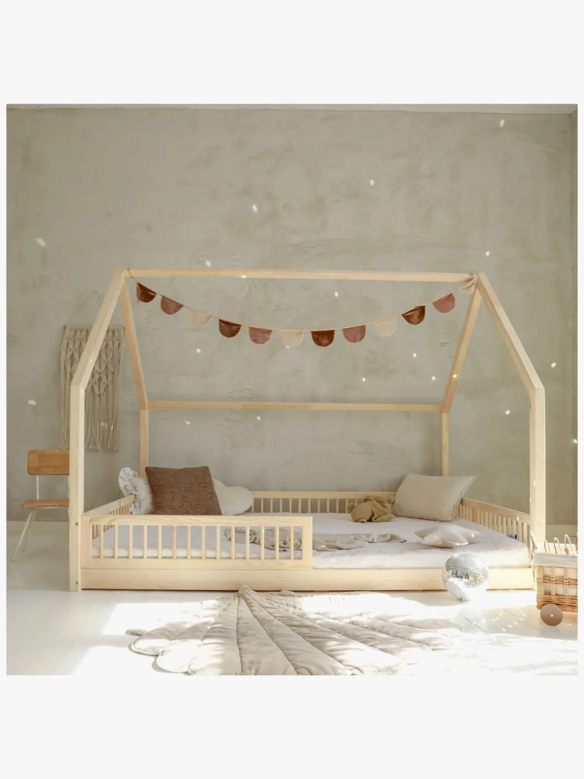 Minitude WYATT Junior-/Montessori-seng 140x200, Natur