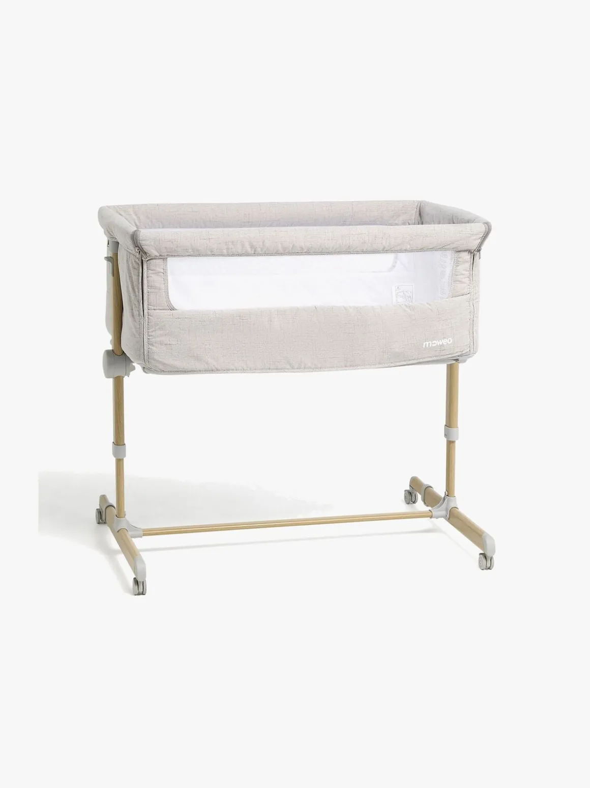 Moweo ELLIS Bedside Crib, Lysegrå