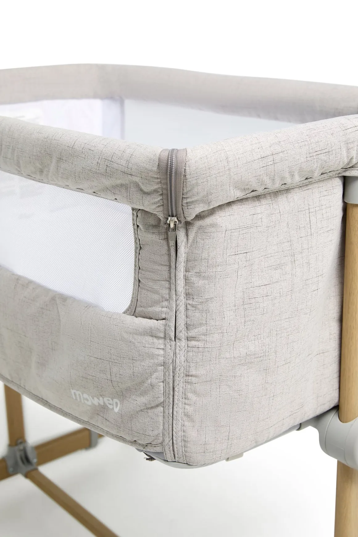Moweo ELLIS Bedside Crib, Lysegrå
