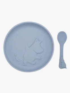 Mumitroldene Spisesæt Silikone, Sky Blue