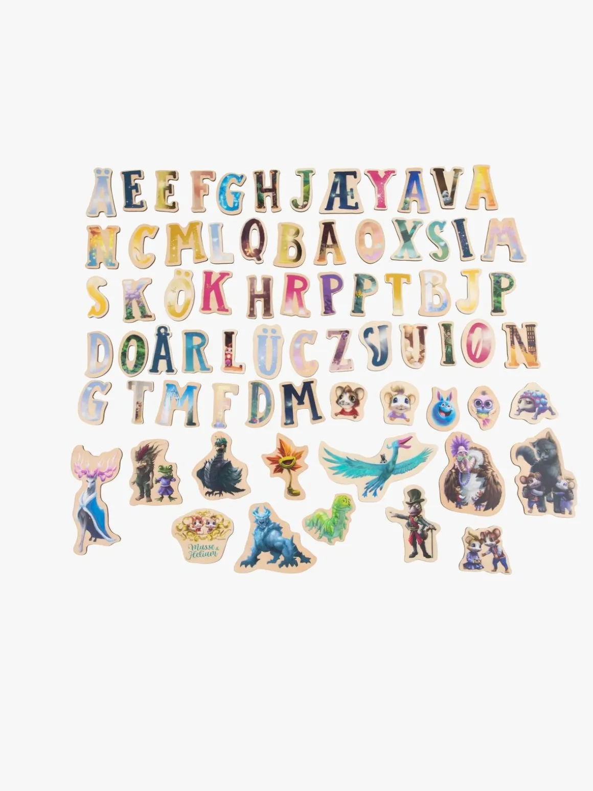 Musse & Helium Magnetbogstaver og Figurer 72 Stk.