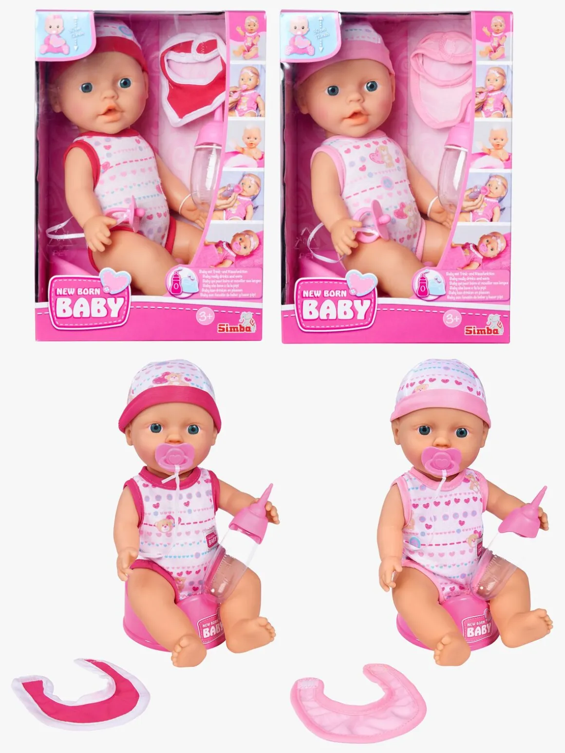 New Born Baby Dukke Spise-Tisse 30 cm Blandet Udvalg